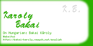 karoly bakai business card